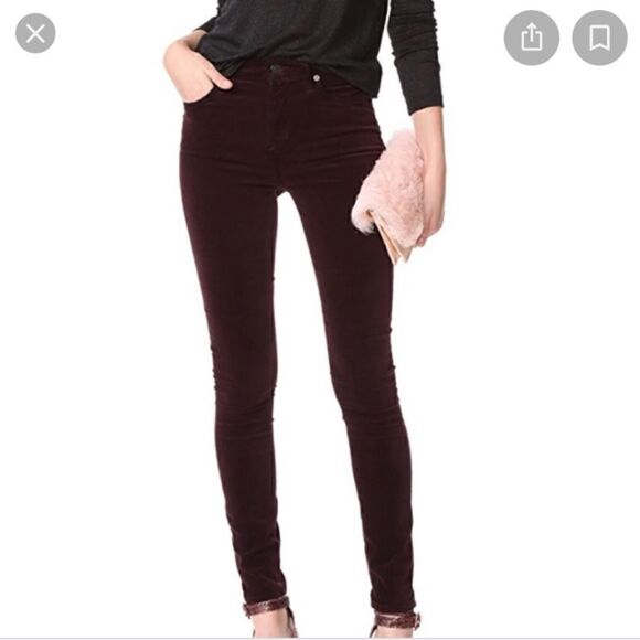 Citizens of Humanity Burgundy Velvet Skinny 25 - Picture 1 of 8